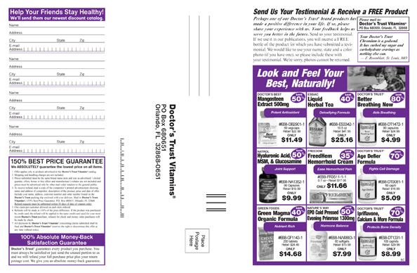 Doctor's Trust Catalog Insert